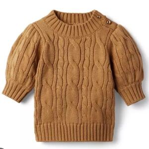Janie and Jack Tan Brown Cable Knit Sweater Top Girls 8